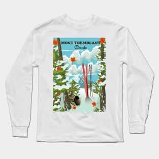 Mont Tremblant Canada ski travel poster Long Sleeve T-Shirt